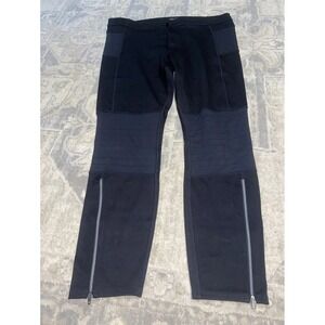 Athleta Womens Pants Black Sz 16 RN 54023 Rayon Blend Zip Front